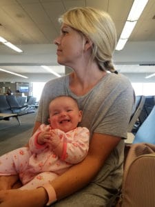 Willow was all smiles before the flight!